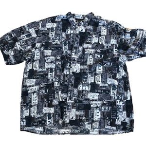 Harley Davidson License Plate Button Down